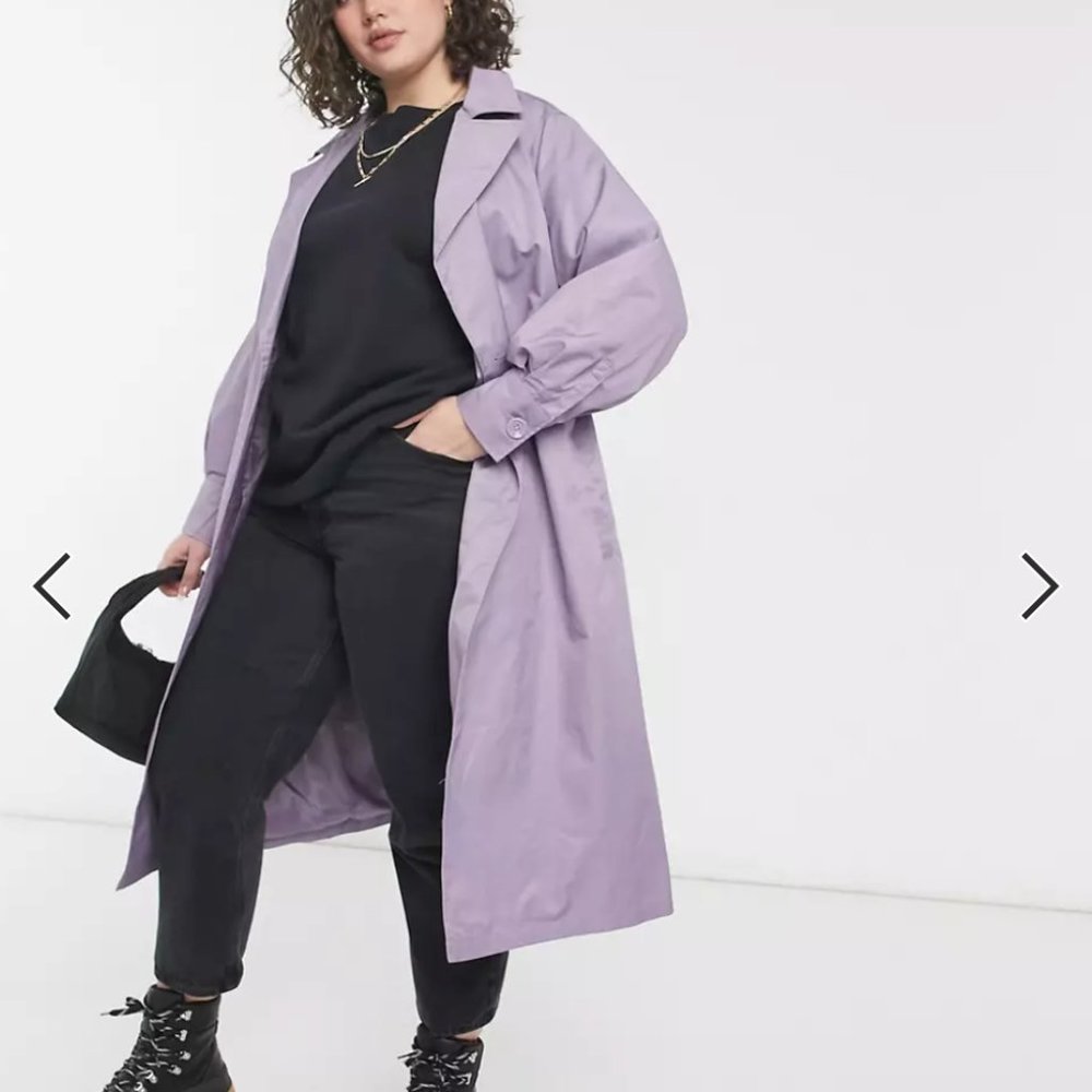 ASOS Curve Trench Coat in Lilac NWOT